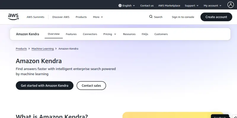 Amazon Kendra AI screenshot
