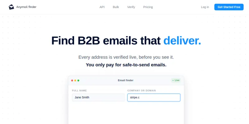 Anymail Finder AI screenshot