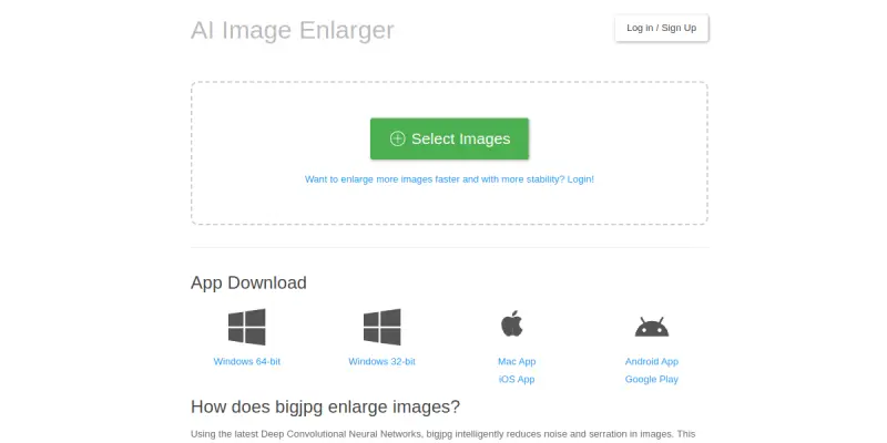 Bigjpg screenshot
