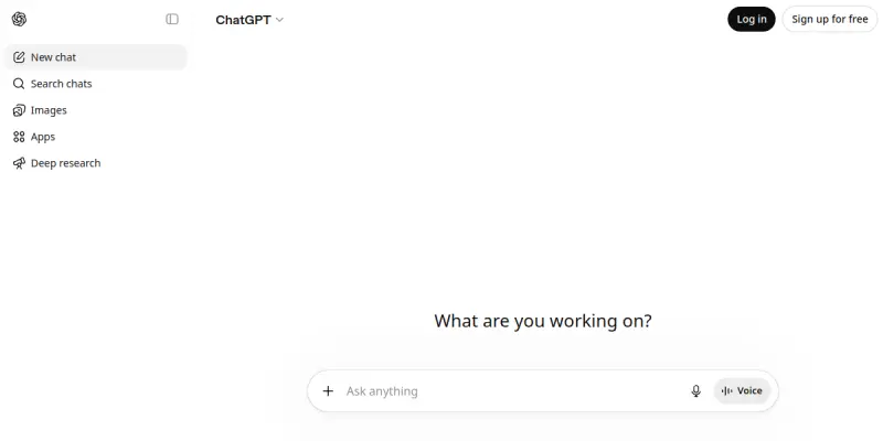 ChatGPT screenshot
