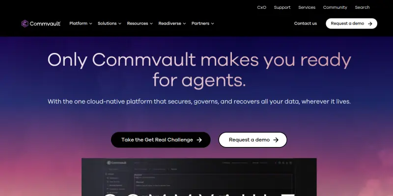 Commvault AI screenshot
