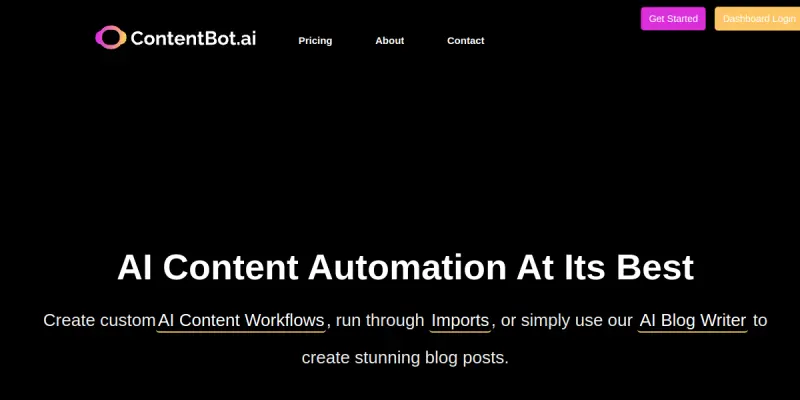 ContentBot screenshot