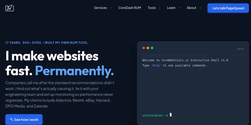 Core Web Vitals AI screenshot