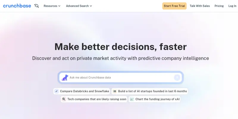 Crunchbase AI screenshot