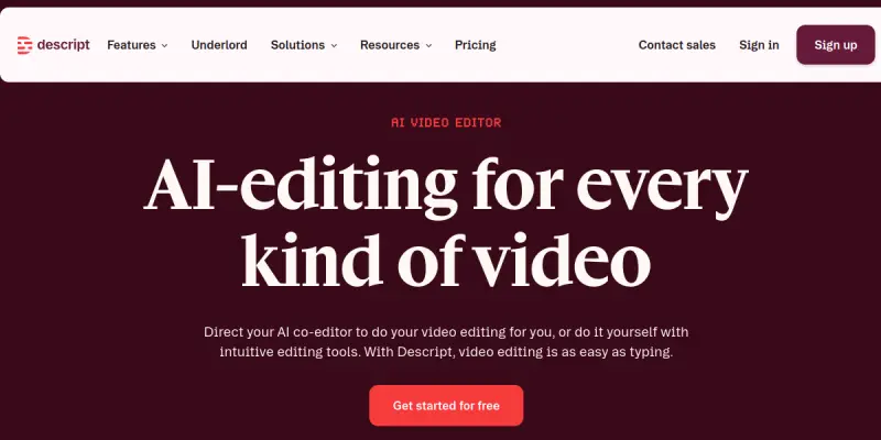 Descript screenshot