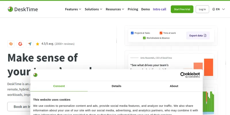 Desktime AI screenshot