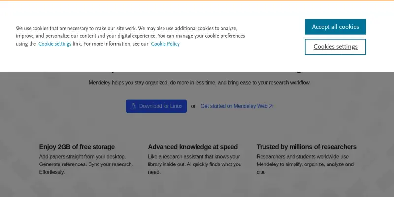 Mendeley AI screenshot