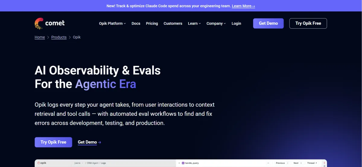 Opik screenshot