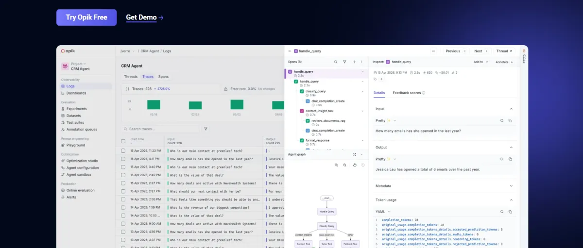 Opik screenshot