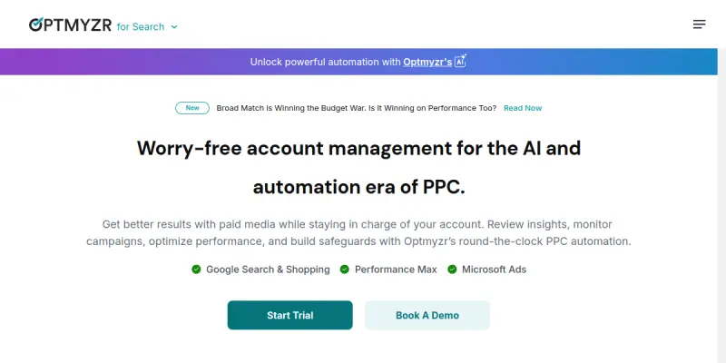 Optmyzr AI screenshot