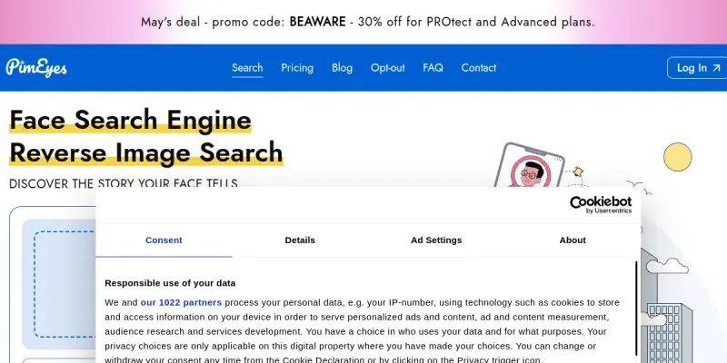 PimEyes AI screenshot