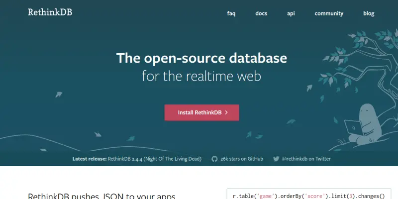 RethinkDB AI screenshot