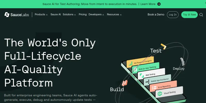 Sauce Labs AI screenshot
