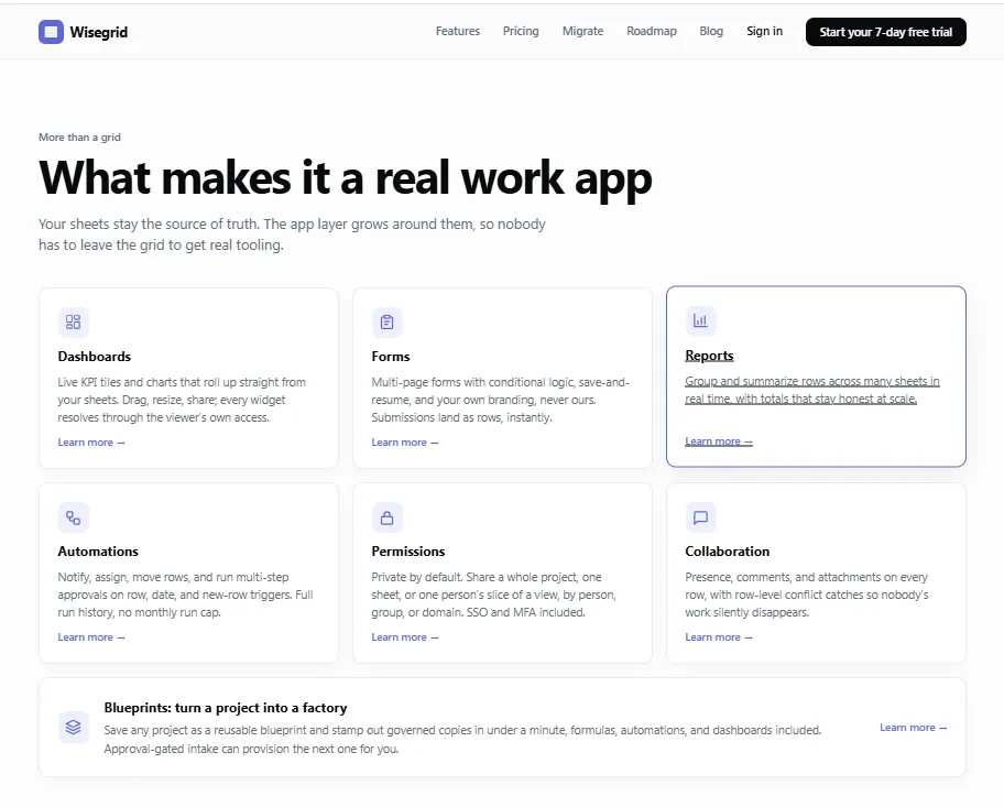 Wisegrid screenshot