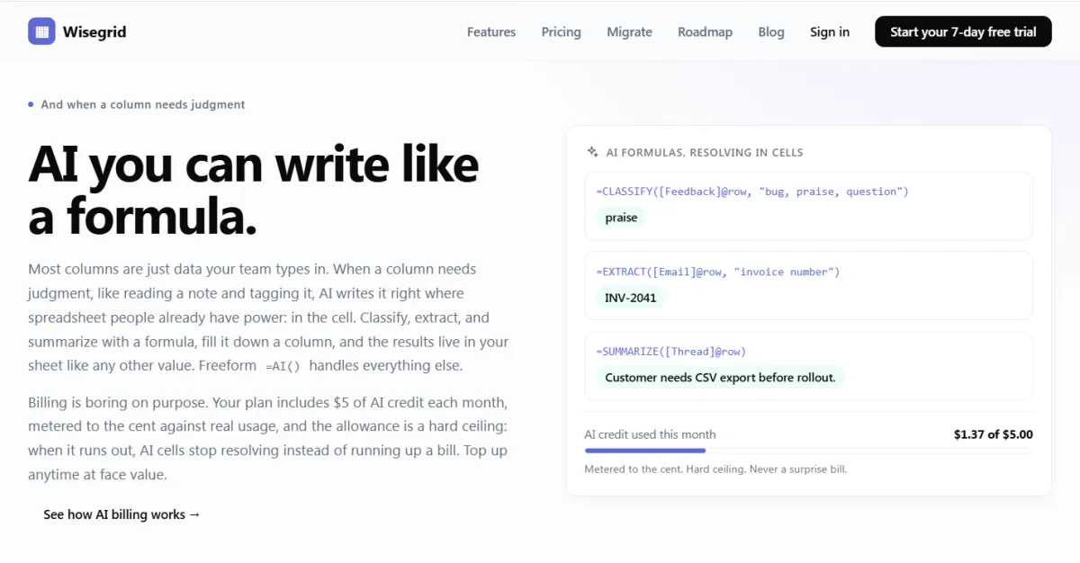 Wisegrid screenshot