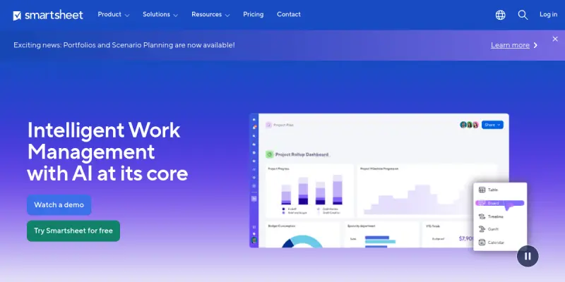Smartsheet AI screenshot