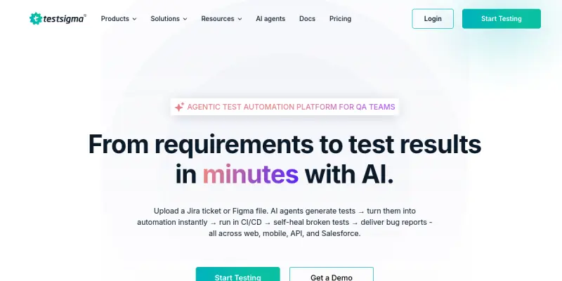 TestSigma screenshot
