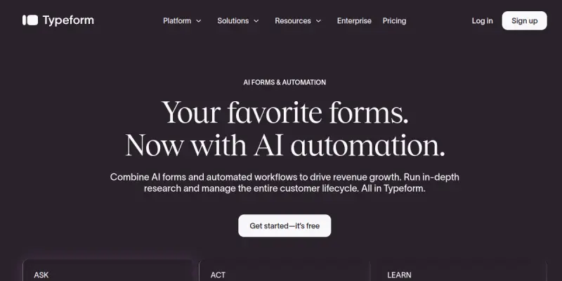 Typeform AI screenshot