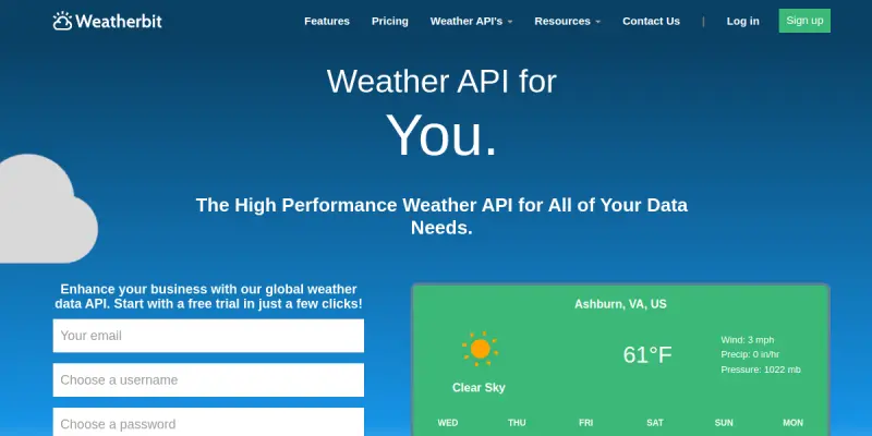 Weatherbit AI screenshot