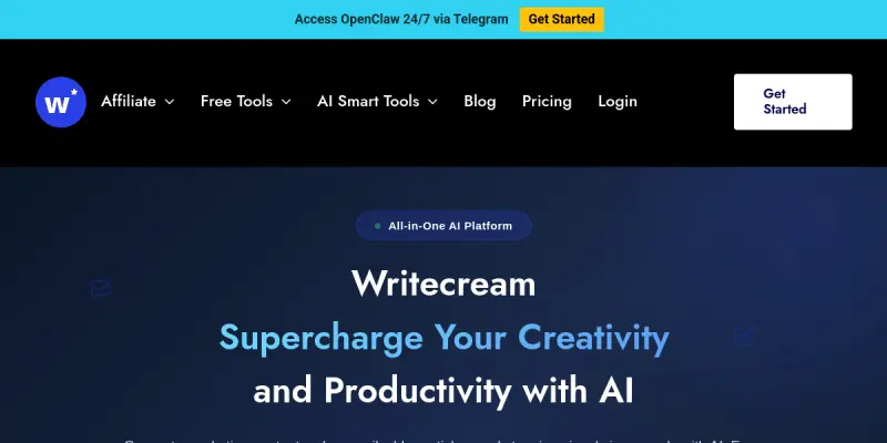 Writecream screenshot