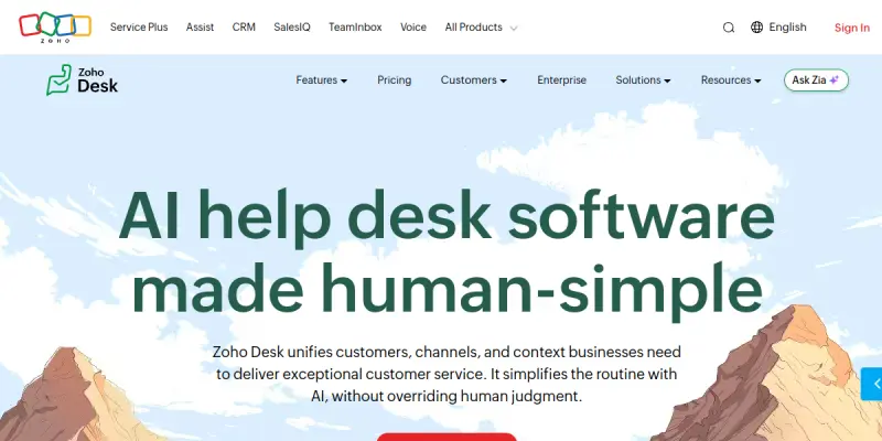 Zoho Desk AI screenshot