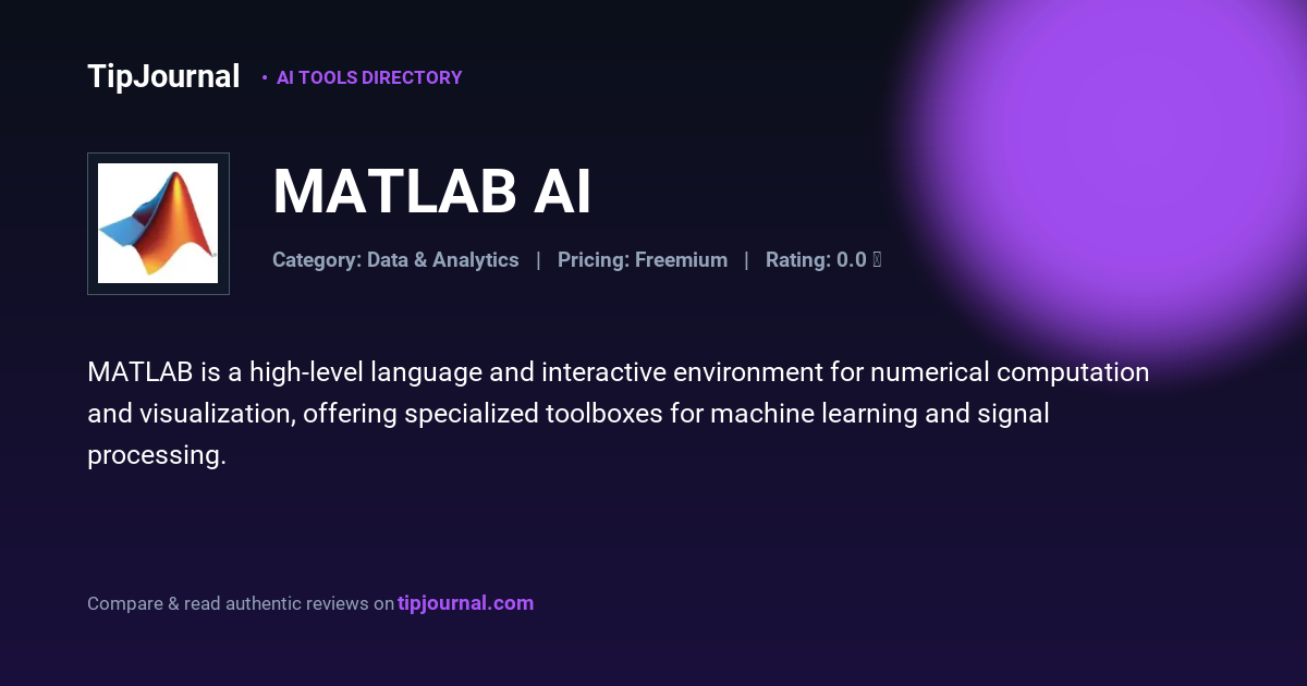 MATLAB AI — Numerical Computing Platform | TipJournal