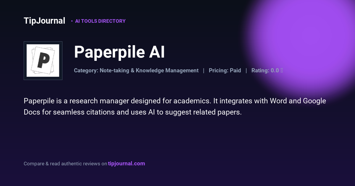 Paperpile AI — Paperpile Reference Manager | Pricing, Reviews ...