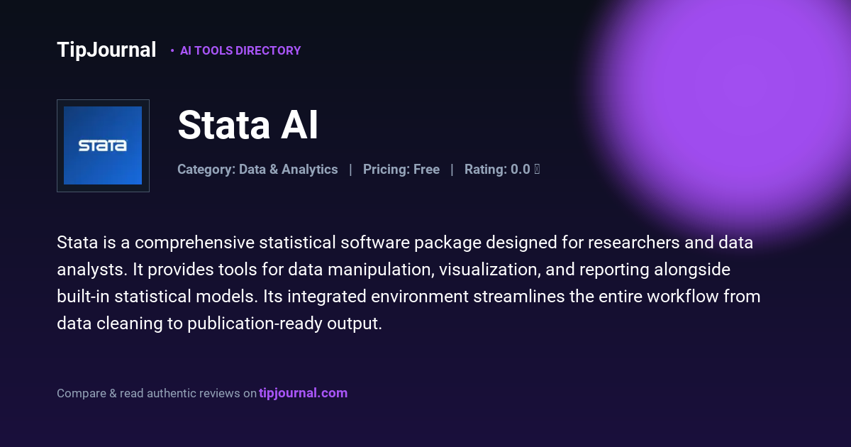 Stata AI — Statistical software for data science | Stata | Pricing ...
